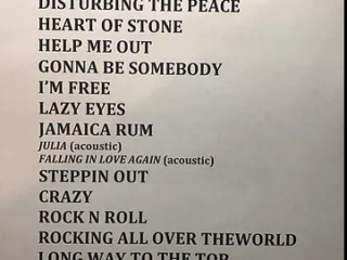 2017 Set List